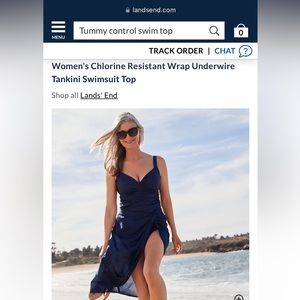 Lands end women’s wrap underwire tanning swimsuit top